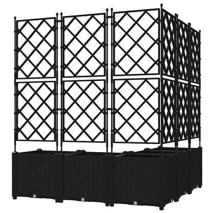 Trädgårdsspaljé Odlingslåda PP Svart 5 pcs 120 x 120 x 143 cm