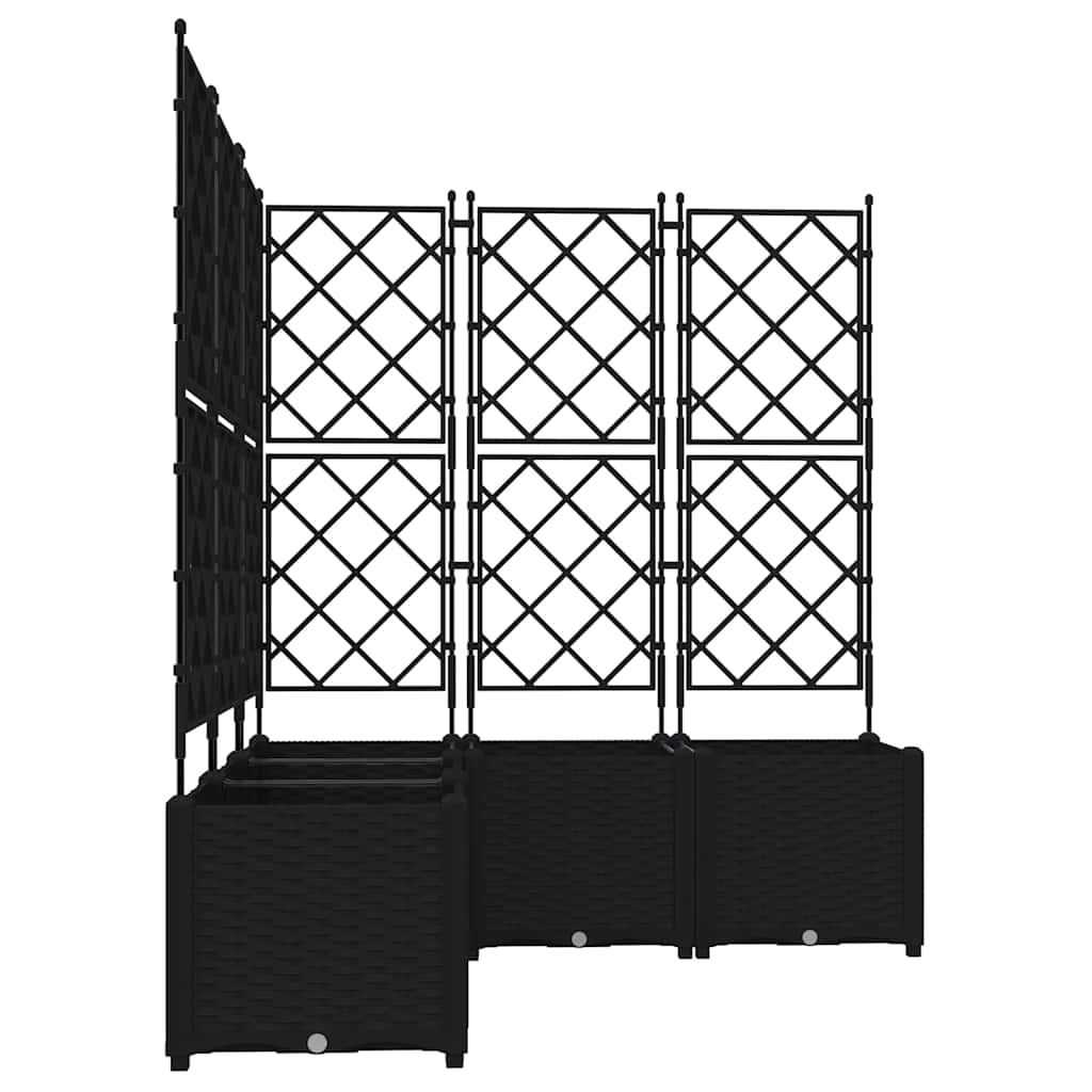 Trädgårdsspaljé Odlingslåda PP Svart 5 pcs 120 x 120 x 143 cm