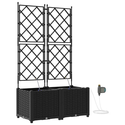 Trädgårdsspaljé Odlingslåda PP Svart 2 pcs Svart 80 x 40 x 142 cm