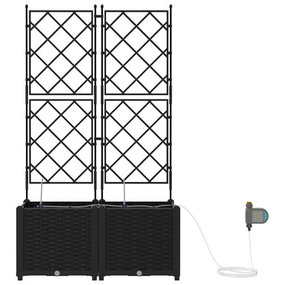 Trädgårdsspaljé Odlingslåda PP Svart 2 pcs Svart 80 x 40 x 142 cm