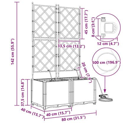 Trädgårdsspaljé Odlingslåda PP Svart 2 pcs Svart 80 x 40 x 142 cm