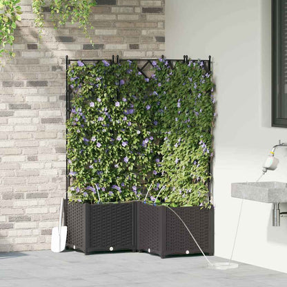 Trädgårdsspaljé Odlingslåda PP Svart 3 pcs 80 x 80 x 142 cm