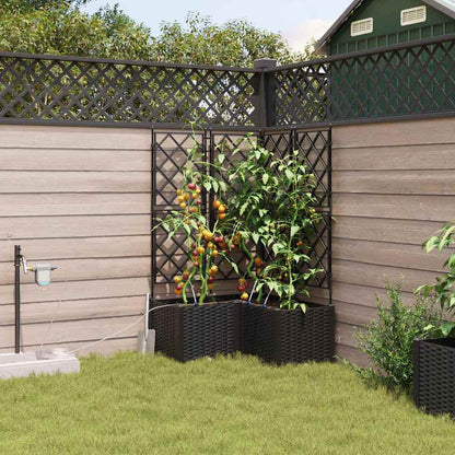 Trädgårdsspaljé Odlingslåda PP Svart 3 pcs 80 x 80 x 142 cm