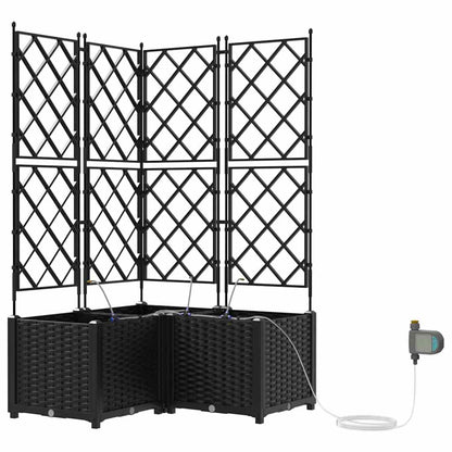 Trädgårdsspaljé Odlingslåda PP Svart 3 pcs 80 x 80 x 142 cm