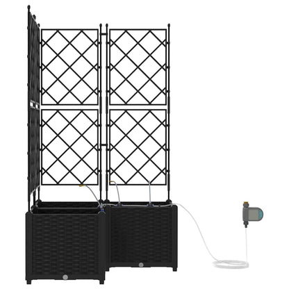 Trädgårdsspaljé Odlingslåda PP Svart 3 pcs 80 x 80 x 142 cm