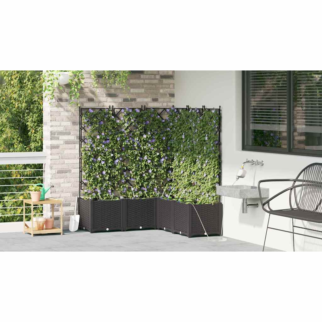Trädgårdsspaljé Odlingslåda PP Svart 5 pcs 120 x 120 x 142 cm