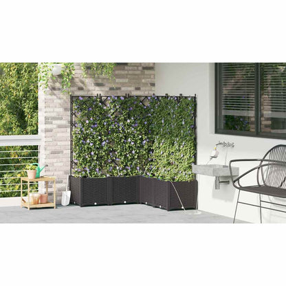 Trädgårdsspaljé Odlingslåda PP Svart 5 pcs 120 x 120 x 142 cm