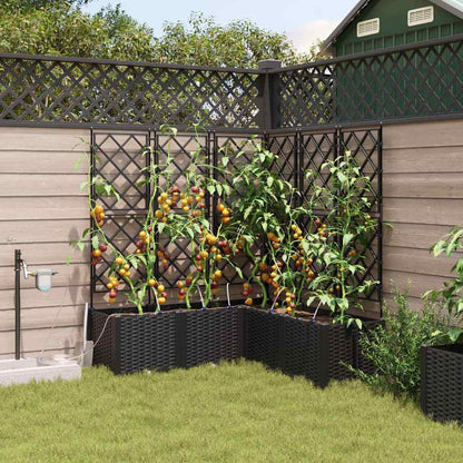 Trädgårdsspaljé Odlingslåda PP Svart 5 pcs 120 x 120 x 142 cm