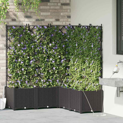 Trädgårdsspaljé Odlingslåda PP Svart 5 pcs 120 x 120 x 142 cm