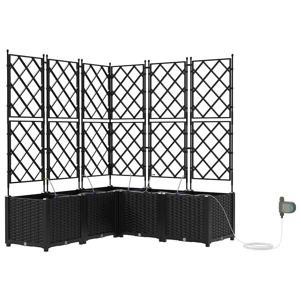 Trädgårdsspaljé Odlingslåda PP Svart 5 pcs 120 x 120 x 142 cm