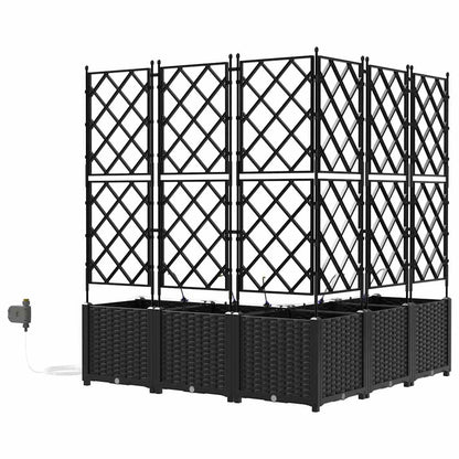 Trädgårdsspaljé Odlingslåda PP Svart 5 pcs 120 x 120 x 142 cm