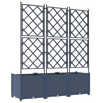 Trädgårdsspaljé Odlingslåda PP Grå 3 pcs 120 x 40 x 143 cm