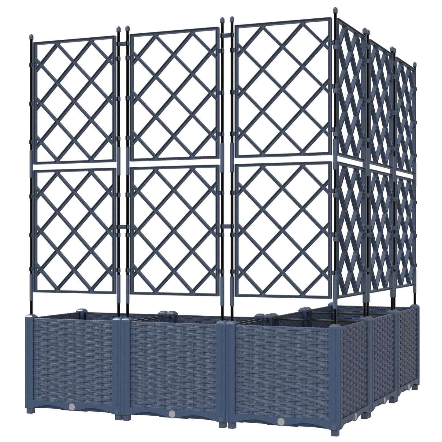 Trädgårdsspaljé Odlingslåda PP Grå 5 pcs Grå 120 x 120 x 143 cm