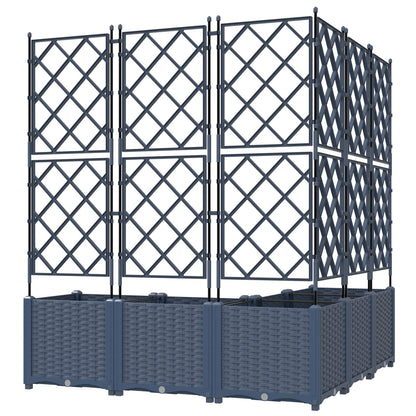 Trädgårdsspaljé Odlingslåda PP Grå 5 pcs Grå 120 x 120 x 143 cm