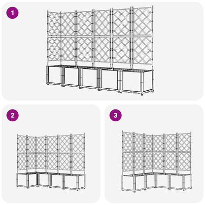 Trädgårdsspaljé Odlingslåda PP Grå 5 pcs Grå 120 x 120 x 143 cm