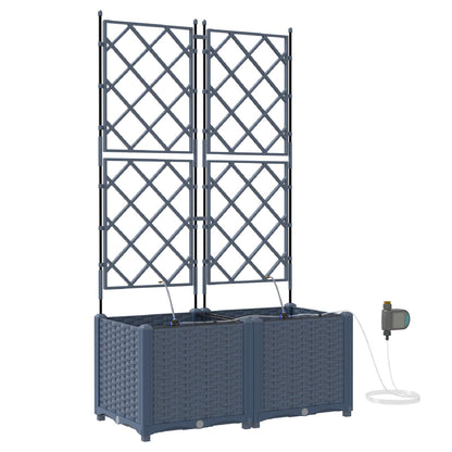 Trädgårdsspaljé Odlingslåda PP Grå 2 pcs 80 x 40 x 142 cm