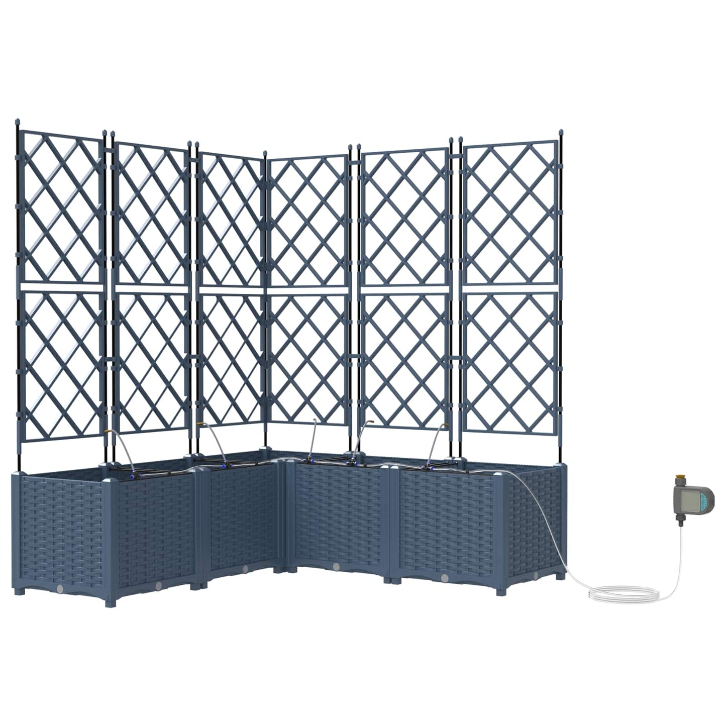 Trädgårdsspaljé Odlingslåda PP Grå 3 pcs 80 x 80 x 142 cm