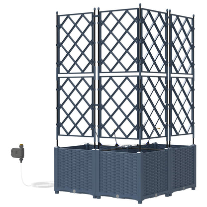 Trädgårdsspaljé Odlingslåda PP Grå 3 pcs 80 x 80 x 142 cm