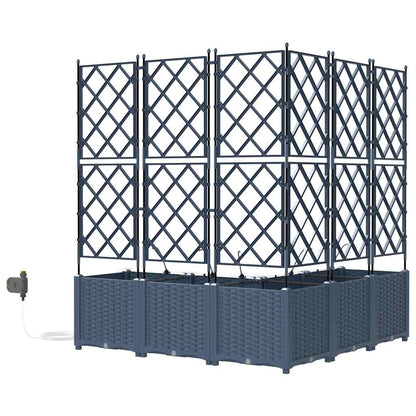 Trädgårdsspaljé Odlingslåda PP Grå 5 pcs Grå 120 x 120 x 142 cm