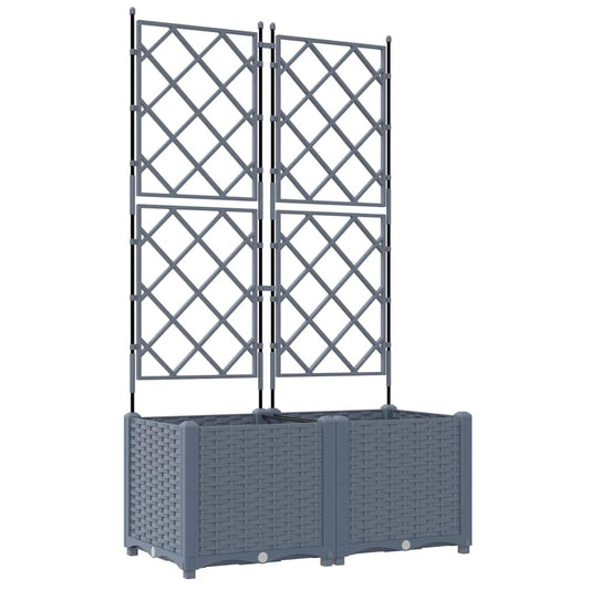 Trädgårdsspaljé Odlingslåda PP Grå 2 pcs Ljusgrå 80 x 40 x 143 cm