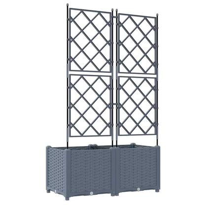 Trädgårdsspaljé Odlingslåda PP Grå 2 pcs Ljusgrå 80 x 40 x 143 cm