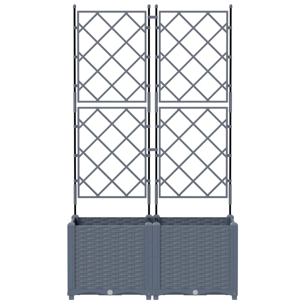 Trädgårdsspaljé Odlingslåda PP Grå 2 pcs Ljusgrå 80 x 40 x 143 cm