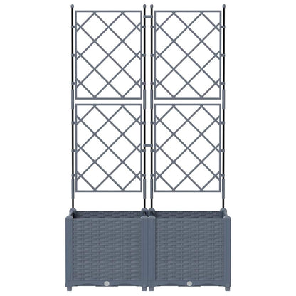 Trädgårdsspaljé Odlingslåda PP Grå 2 pcs Ljusgrå 80 x 40 x 143 cm