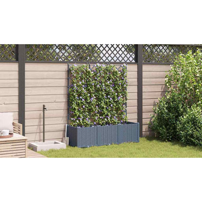 Trädgårdsspaljé Odlingslåda PP Grå 3 pcs 120 x 40 x 143 cm