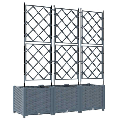 Trädgårdsspaljé Odlingslåda PP Grå 3 pcs 120 x 40 x 143 cm