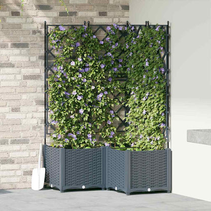 Trädgårdsspaljé Odlingslåda PP Grå 3 pcs 80 x 80 x 143 cm