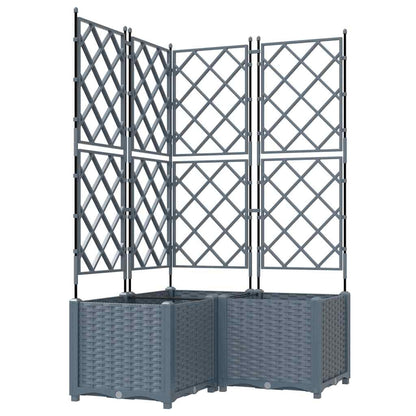 Trädgårdsspaljé Odlingslåda PP Grå 3 pcs 80 x 80 x 143 cm