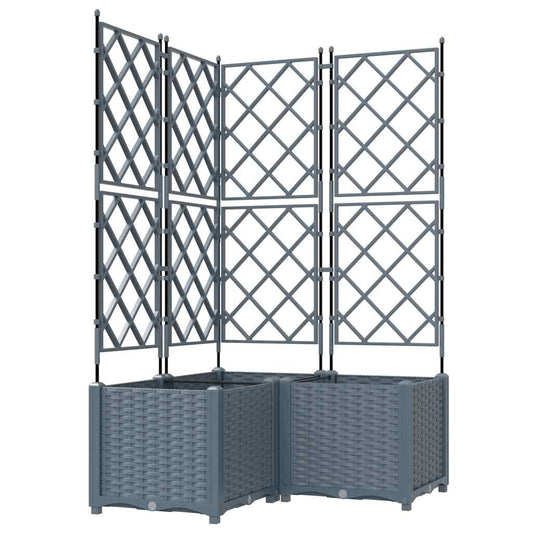 Trädgårdsspaljé Odlingslåda PP Grå 3 pcs 80 x 80 x 143 cm