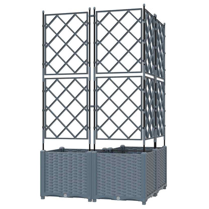 Trädgårdsspaljé Odlingslåda PP Grå 3 pcs 80 x 80 x 143 cm