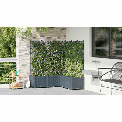 Trädgårdsspaljé Odlingslåda PP Grå 5 pcs 120 x 120 x 143 cm
