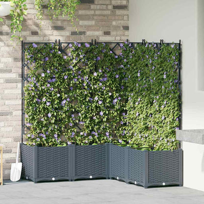 Trädgårdsspaljé Odlingslåda PP Grå 5 pcs 120 x 120 x 143 cm