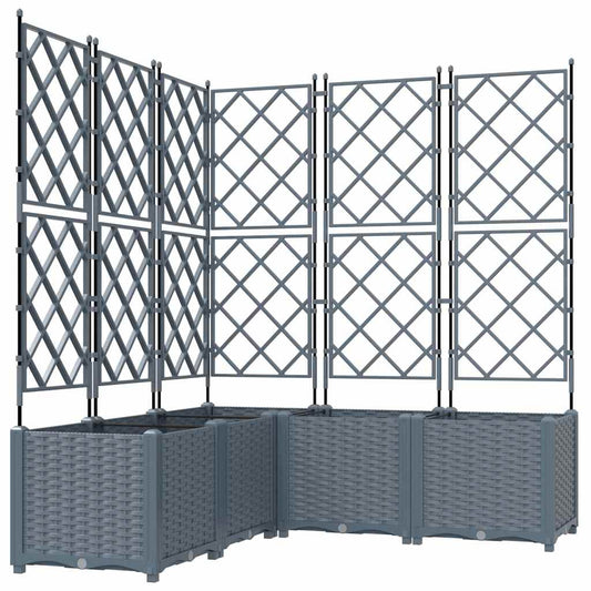 Trädgårdsspaljé Odlingslåda PP Grå 5 pcs 120 x 120 x 143 cm