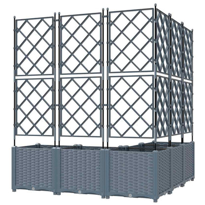 Trädgårdsspaljé Odlingslåda PP Grå 5 pcs 120 x 120 x 143 cm