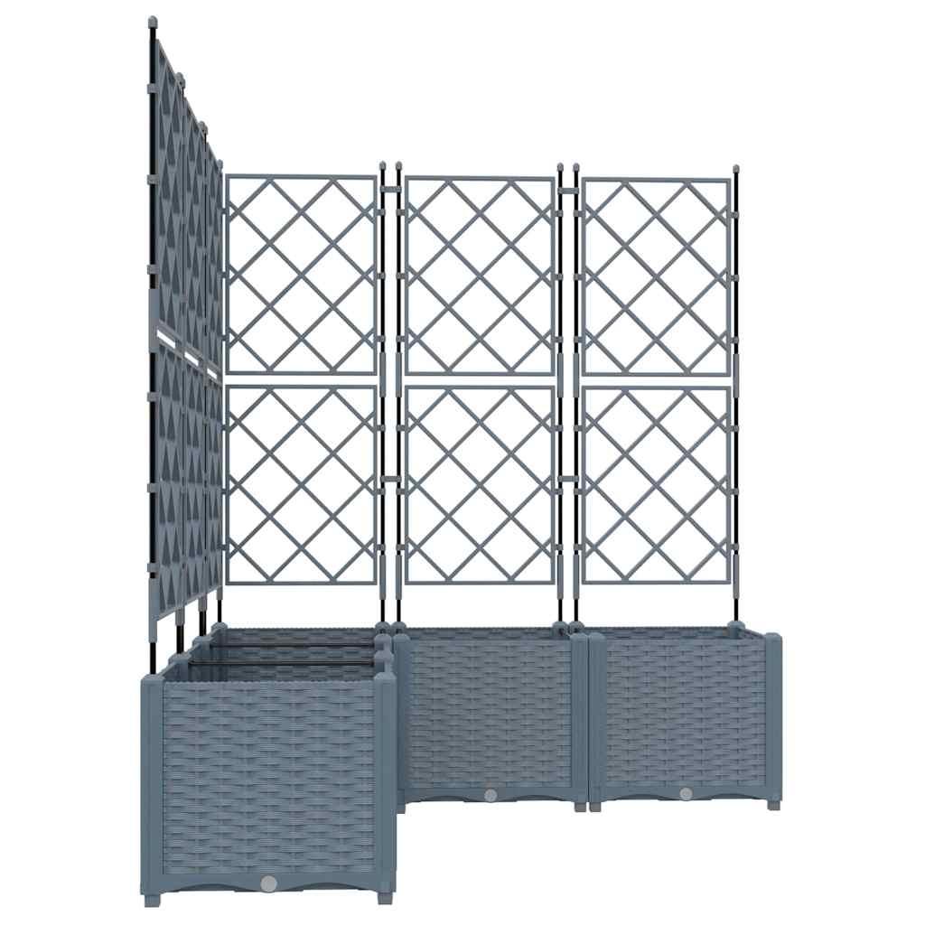 Trädgårdsspaljé Odlingslåda PP Grå 5 pcs 120 x 120 x 143 cm