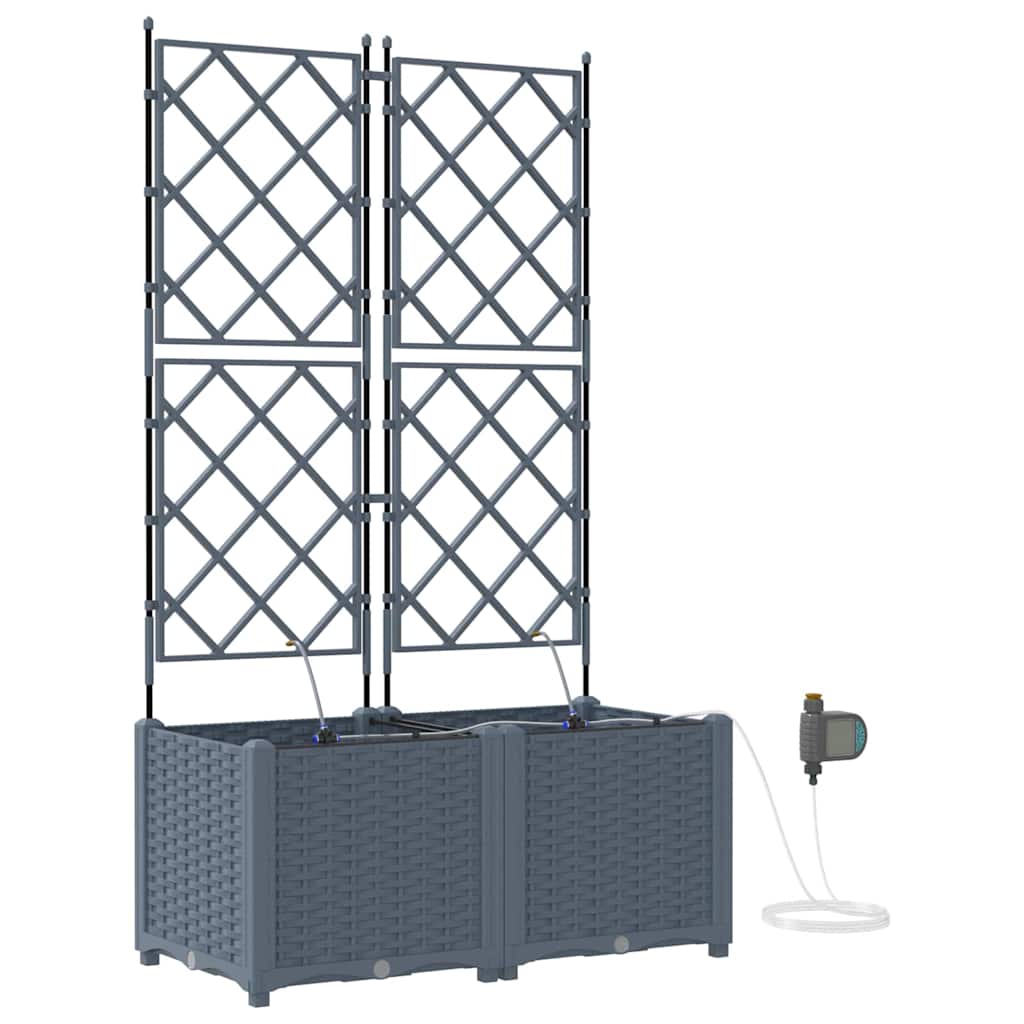 Trädgårdsspaljé Odlingslåda PP Grå 2 pcs Ljusgrå 80 x 40 x 142 cm