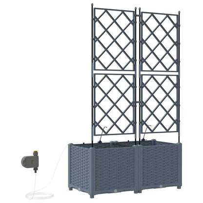 Trädgårdsspaljé Odlingslåda PP Grå 2 pcs Ljusgrå 80 x 40 x 142 cm