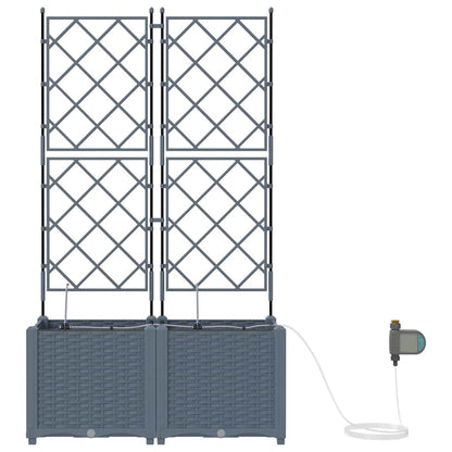 Trädgårdsspaljé Odlingslåda PP Grå 2 pcs Ljusgrå 80 x 40 x 142 cm