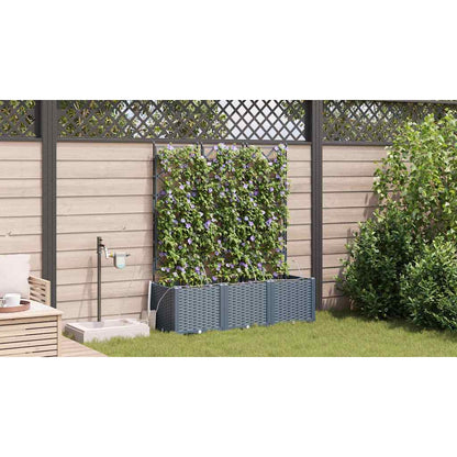 Trädgårdsspaljé Odlingslåda PP Grå 3 pcs 120 x 40 x 142 cm
