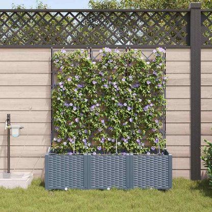 Trädgårdsspaljé Odlingslåda PP Grå 3 pcs 120 x 40 x 142 cm