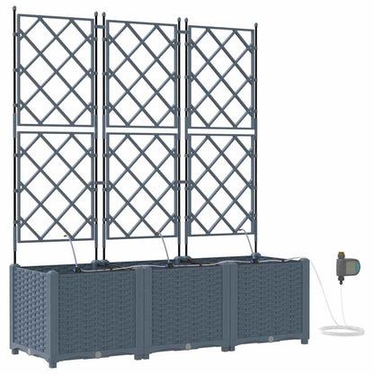 Trädgårdsspaljé Odlingslåda PP Grå 3 pcs 120 x 40 x 142 cm