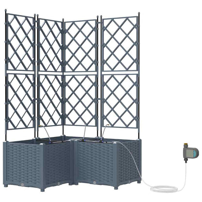 Trädgårdsspaljé Odlingslåda PP Grå 3 pcs 80 x 80 x 142 cm