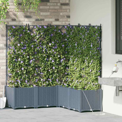 Trädgårdsspaljé Odlingslåda PP Grå 5 pcs Ljusgrå 120 x 120 x 142 cm