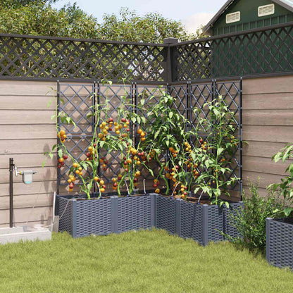 Trädgårdsspaljé Odlingslåda PP Grå 5 pcs Ljusgrå 120 x 120 x 142 cm