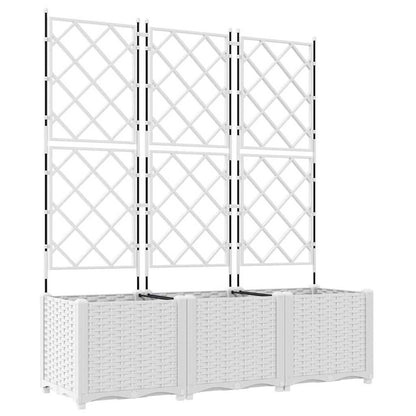 Trädgårdsspaljé Odlingslåda PP Vit 3 pcs 120 x 40 x 143 cm