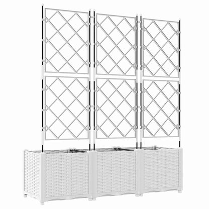 Trädgårdsspaljé Odlingslåda PP Vit 3 pcs 120 x 40 x 143 cm