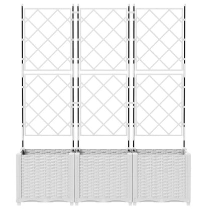 Trädgårdsspaljé Odlingslåda PP Vit 3 pcs 120 x 40 x 143 cm